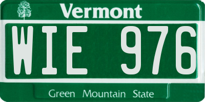 VT license plate WIE976