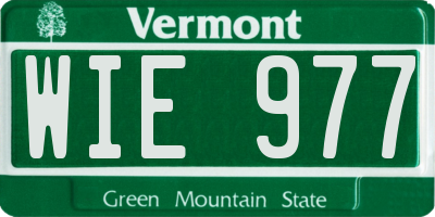 VT license plate WIE977