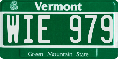 VT license plate WIE979