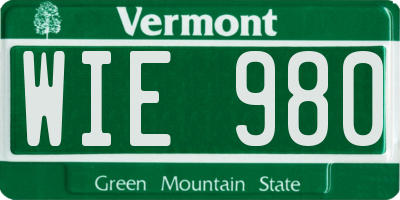 VT license plate WIE980