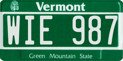 VT license plate WIE987