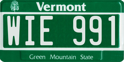VT license plate WIE991