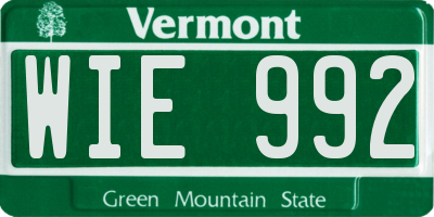 VT license plate WIE992