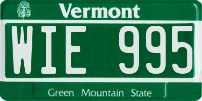 VT license plate WIE995