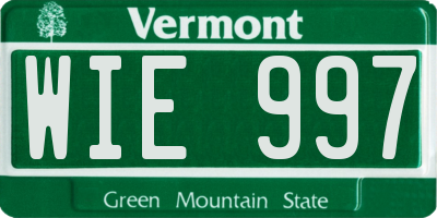 VT license plate WIE997