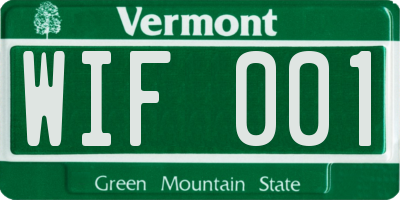 VT license plate WIF001
