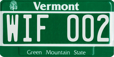 VT license plate WIF002