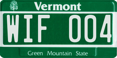 VT license plate WIF004