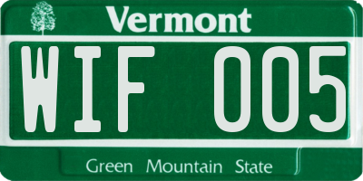VT license plate WIF005