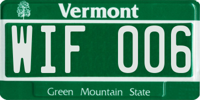 VT license plate WIF006