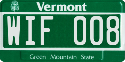 VT license plate WIF008