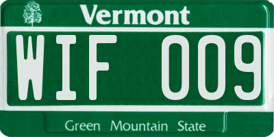 VT license plate WIF009