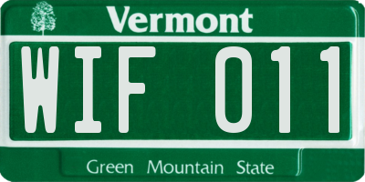 VT license plate WIF011