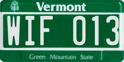 VT license plate WIF013