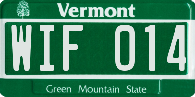 VT license plate WIF014