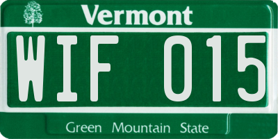 VT license plate WIF015