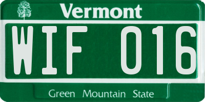VT license plate WIF016