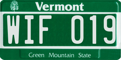 VT license plate WIF019