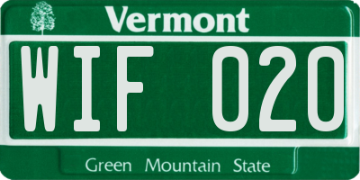 VT license plate WIF020
