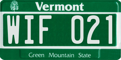 VT license plate WIF021
