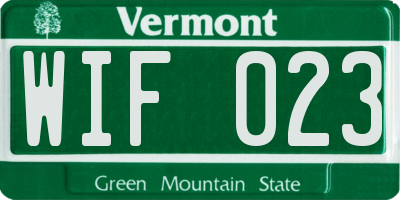 VT license plate WIF023