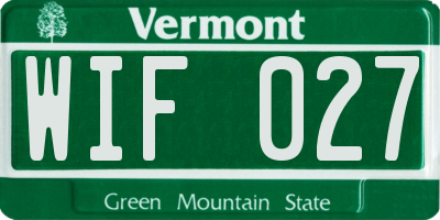 VT license plate WIF027