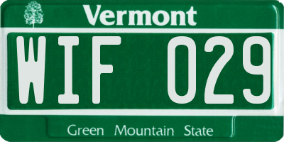 VT license plate WIF029