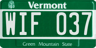 VT license plate WIF037