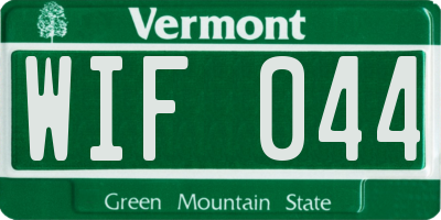 VT license plate WIF044