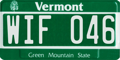 VT license plate WIF046