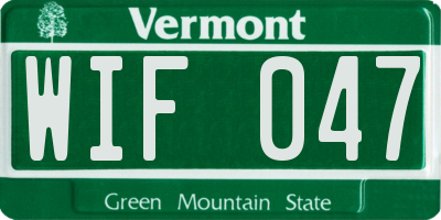 VT license plate WIF047