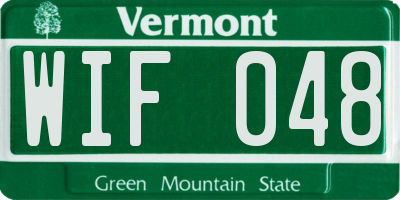 VT license plate WIF048