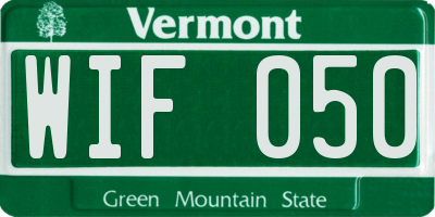 VT license plate WIF050
