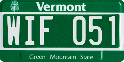 VT license plate WIF051