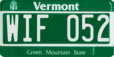 VT license plate WIF052