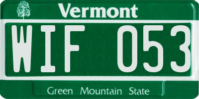 VT license plate WIF053