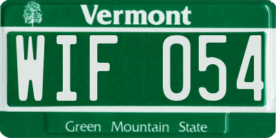 VT license plate WIF054