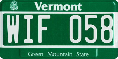 VT license plate WIF058