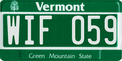 VT license plate WIF059