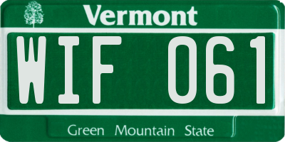 VT license plate WIF061