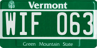 VT license plate WIF063