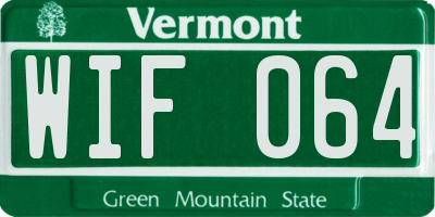 VT license plate WIF064