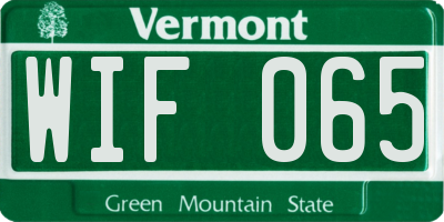 VT license plate WIF065