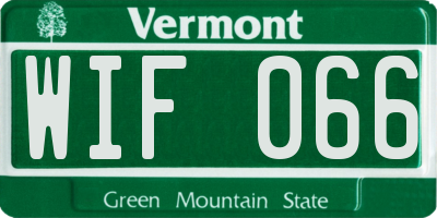 VT license plate WIF066