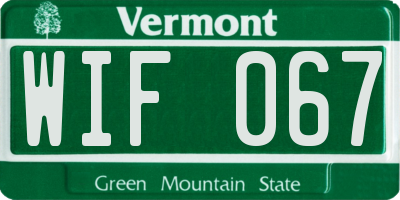 VT license plate WIF067