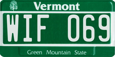 VT license plate WIF069
