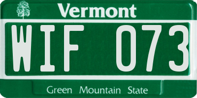 VT license plate WIF073