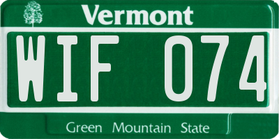 VT license plate WIF074