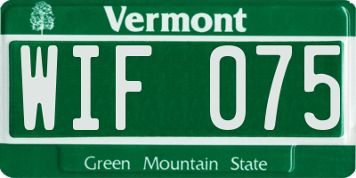 VT license plate WIF075