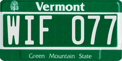 VT license plate WIF077